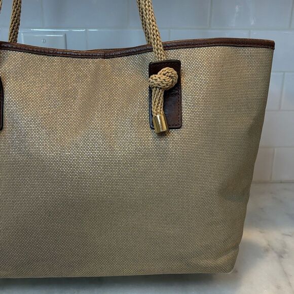 Michael Kors Purse Handbag Marina Large Canvas Tote - HTF Pocketbook - Picture 5 of 15